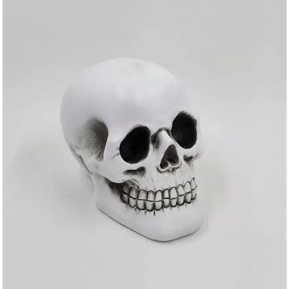 Set of 4 Mini Halloween Figures Book Stack Skull Crow Snake Pink & Gray NEW